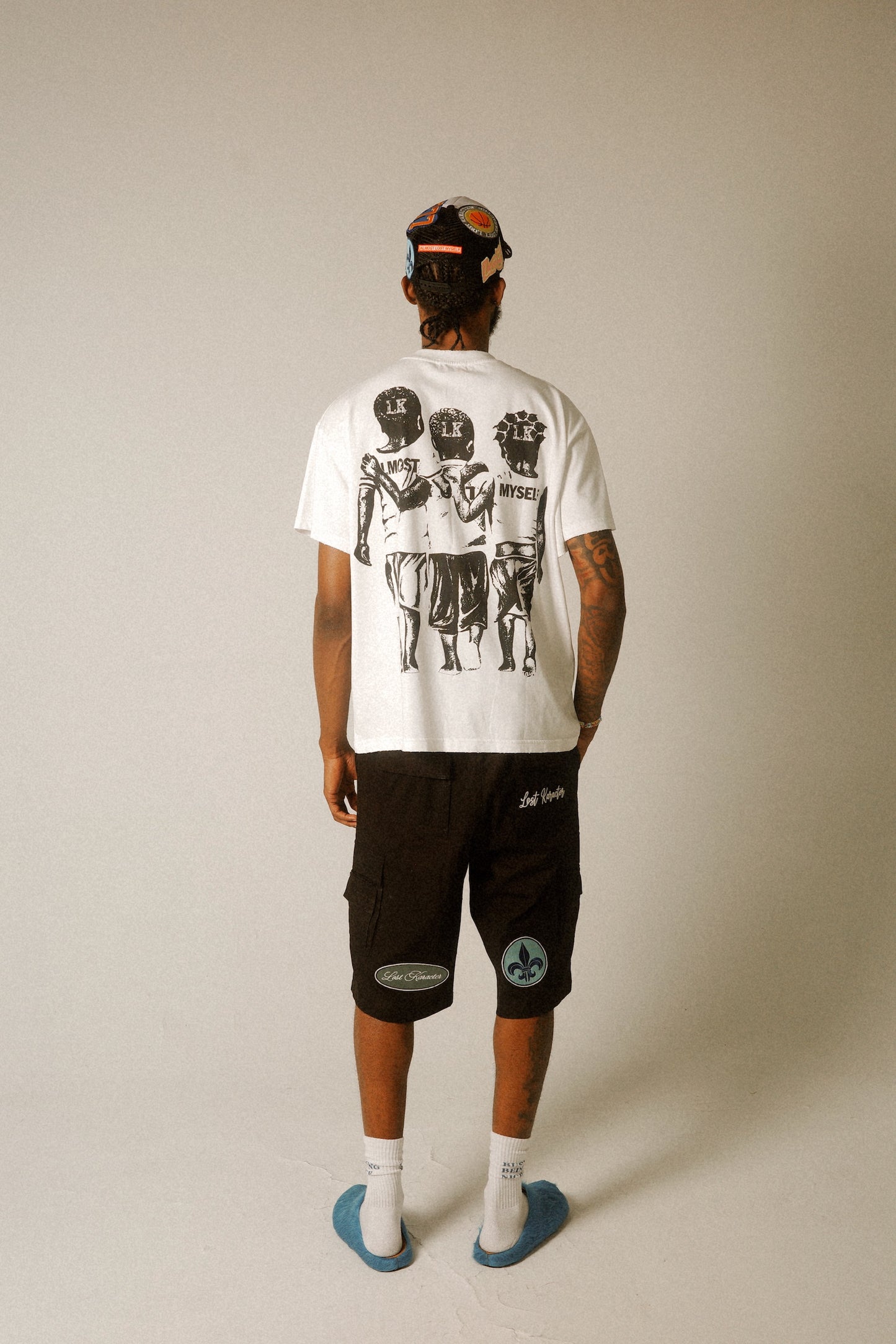 BLACK PATCH LOGO CARGO SHORTS