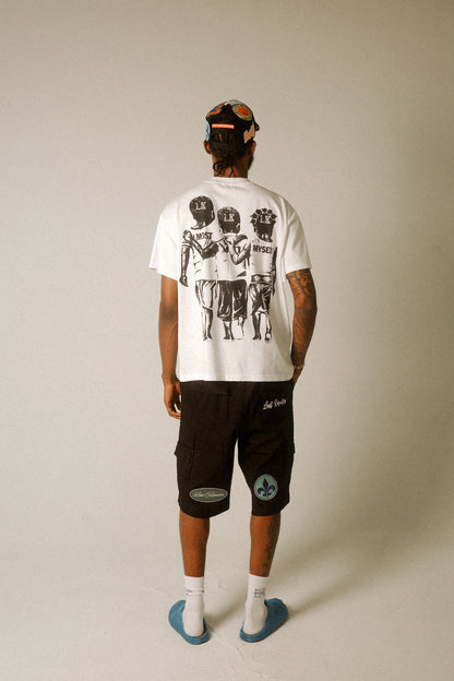 BLACK PATCH LOGO CARGO SHORTS
